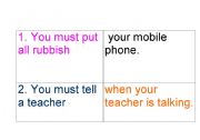 English Worksheet: rules at school