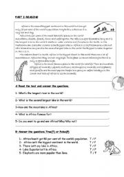 English Worksheet: reading passage 