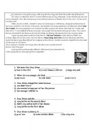 English Worksheet: reading