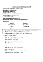 English Worksheet: Asking favors/Making requests