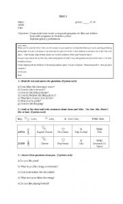 English Worksheet: Likes and Dislikes