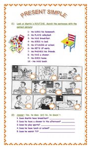 English Worksheet: ROUTINE (easy)