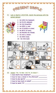 English Worksheet: ROUTINE (easy)