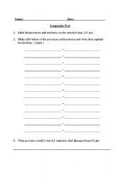 English Worksheet: Geography - Canada Quiz