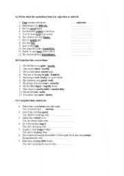 English Worksheet: ADJECTIVES AND ADVERBS