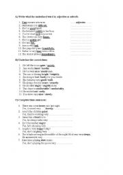 English worksheet: ADJECTIVES AND ADVERBS