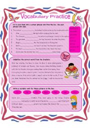 English Worksheet: Vocabulary Practice 4