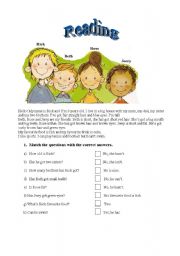 English Worksheet: reading