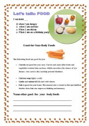 Let´s talk: FOOD - ESL worksheet by svetic