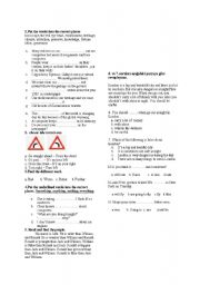 English Worksheet: mixed type exercises