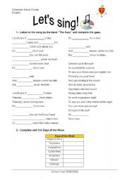 English Worksheet: Days of the Week