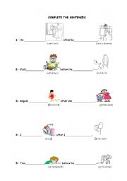 simple present tense/daily activities