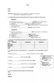 English Worksheet: Comparatives and Superlatives