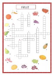 Fruit crossword