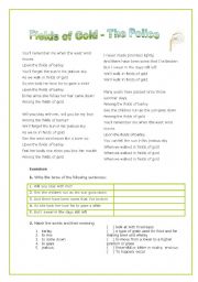 English Worksheet: Fields of gold