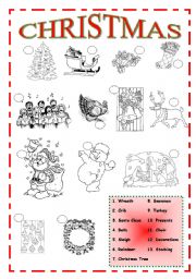 English Worksheet: Christmas!!