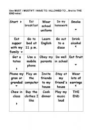 English Worksheet: obligation game