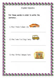English worksheet: order the word