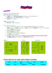 English worksheet: Present Tenses Consolidation