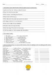 English Worksheet: RELATIVE CLAUSES - EXERCISES IN THE FORM OF TEST