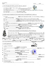 English Worksheet: PAST TENSES EXERCISES IN THE FORM OF TEST