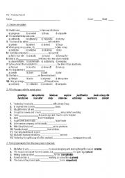 English Worksheet: VOCABULARY EXERCISES