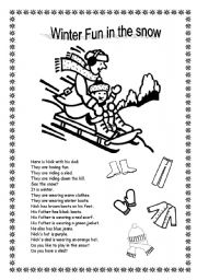 English Worksheet: Winter Fun in the Snow