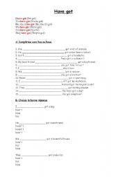 English Worksheet: have got