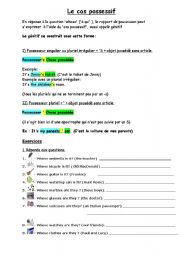 English Worksheet: Possessive case