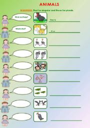 English worksheet: Animals and that or those