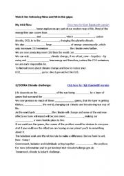 English worksheet: DEFRA climate change