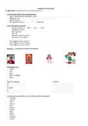 English worksheet: Mandy is missing - Worksheet