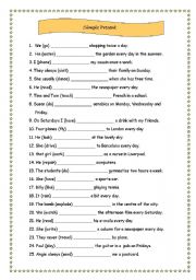 English Worksheet: Simple Present