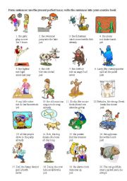 English Worksheet: present perfect tense - form sentences