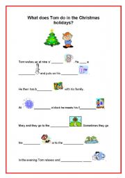English worksheet: What does Tom do in the summer holidays?
