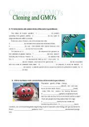 English Worksheet: Cloning and GMOs