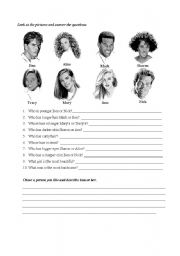 English Worksheet: Who is younger?