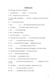 English Worksheet: tense saldad