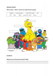 English Worksheet: SESAME STREET MUPPETS 