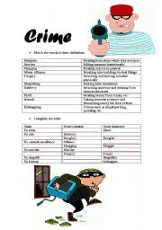 English Worksheet: CRIME