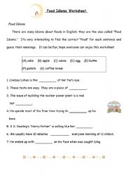 English Worksheet: Food Idioms