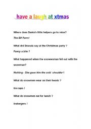 English worksheet: have a laugh at xtmas