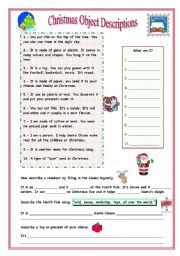 English Worksheet: Christmas Object Description