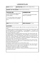 English worksheet: PRESENT CONTINOUNS LESSON PLAN