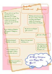 English Worksheet: Study plan - December 2008 - January 2009