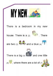 English worksheet: My new house