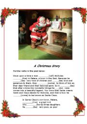 English Worksheet: PAST TENSE A CHRISTMAS STORY