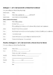 English worksheet: Call and Invite a Friend Out ...