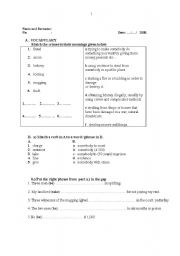 English Worksheet:  crime and punishment grammar and vocabulary ( exam - test model)