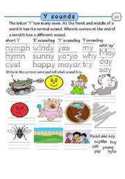 English worksheet: Sound of Y